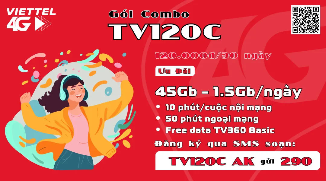 Gói TV120C Viettel - Combo Free TV360 + gọi và data