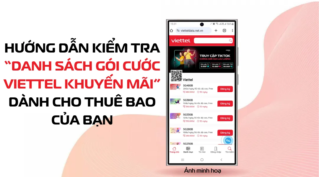 Hướng dẫn kiểm tra danh sách gói cước 4G Viettel khuyến mãi cho thuê bao của bạn